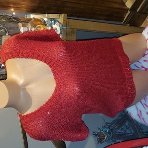 Wet Seal sequins metallic sweater L EUC